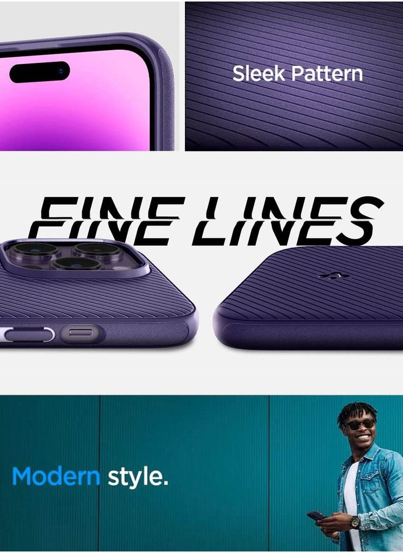 Spigen Mag Armor MagFit iPhone 14 Pro Max Case Cover with Magsafe - Deep Purple  - Image 3