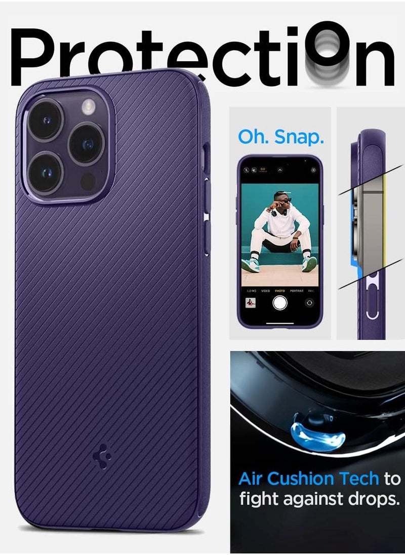 Spigen Mag Armor MagFit iPhone 14 Pro Max Case Cover with Magsafe - Deep Purple  - Image 5