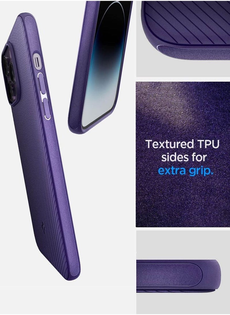 Spigen Mag Armor MagFit iPhone 14 Pro Max Case Cover with Magsafe - Deep Purple  - Image 4