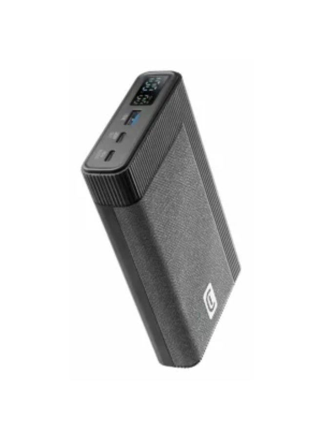 سيلولار لاين باور بانك Cellularline بسعة 20000mAh PD65W – شحن سريع 3 منافذ، أسود - Image 3