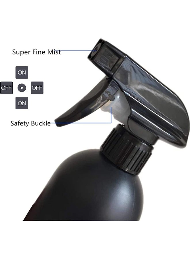 PEPAXON Plastic Spray Bottle for Hair Plant Mister and Cleaning 500ml17OZ Black Pack of 4 - Image 4