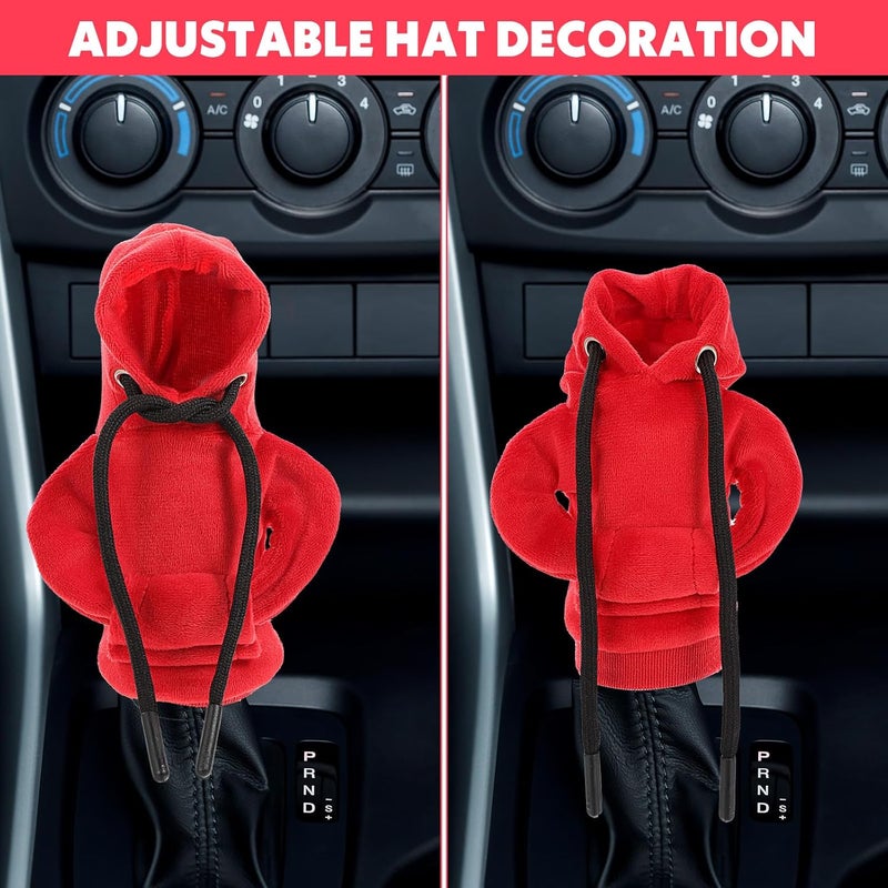Grevosea Universal Car Gear Lever Hoodie Cover - Funny Red Design - Image 3