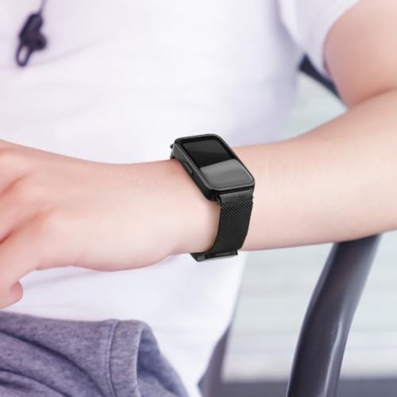 Smartwatch strap for Samsung Galaxy Fit 3, stainless steel band with magnetic buckle, silver, adjustable fit for women and men - Image 5