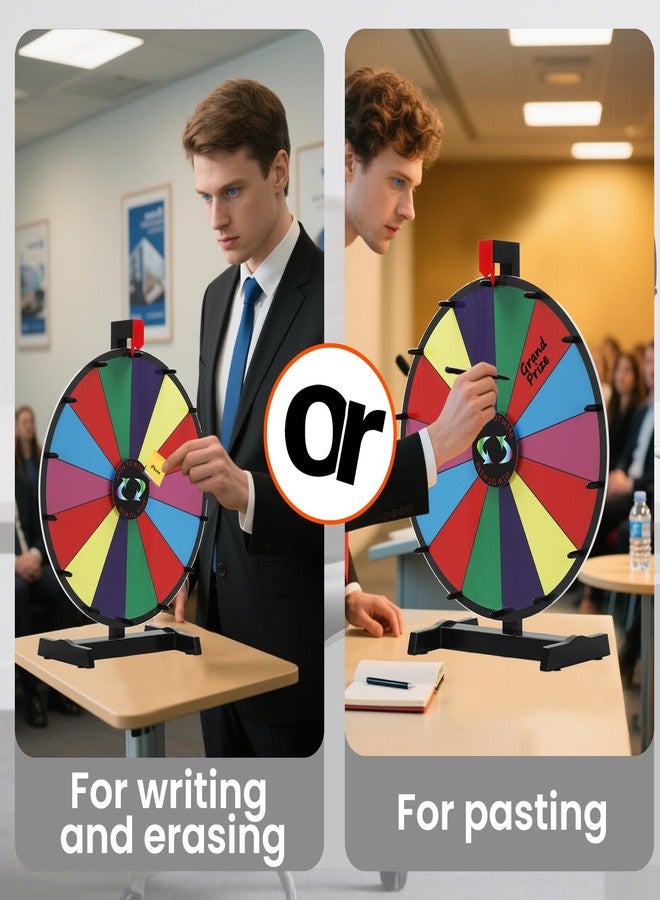 Hooomyai 18" Tabletop 14 Slots Spinning Prize Wheel with Durable Base Stand, Spin Wheel for Prizes Fortune Spinner with Dry Erase Markers and Eraser for Game Carnival Trade Show Party - Image 5
