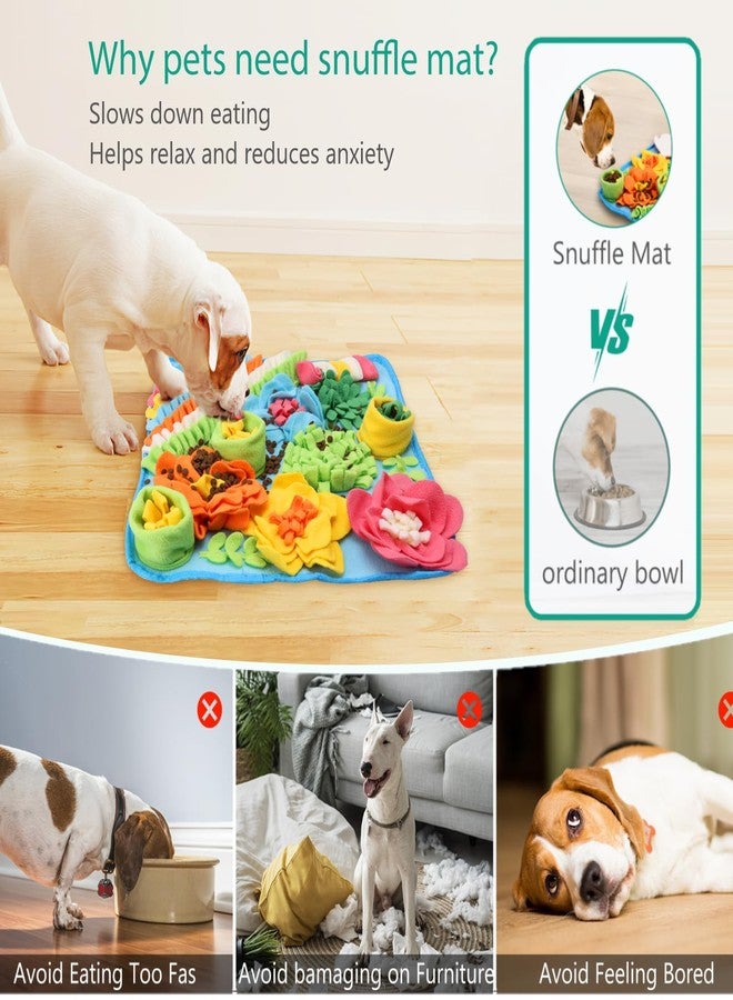 ORIA Snuffle Mat for Dogs, 15.4 x 15.4'' Slow Feeder Mat for Mental Stimulation, Foraging Training & Anxiety Relief, Interactive Puzzle Toy, Pet Foraging Mat for Small Dogs, Puppies, Cats, Rabbits - Image 3