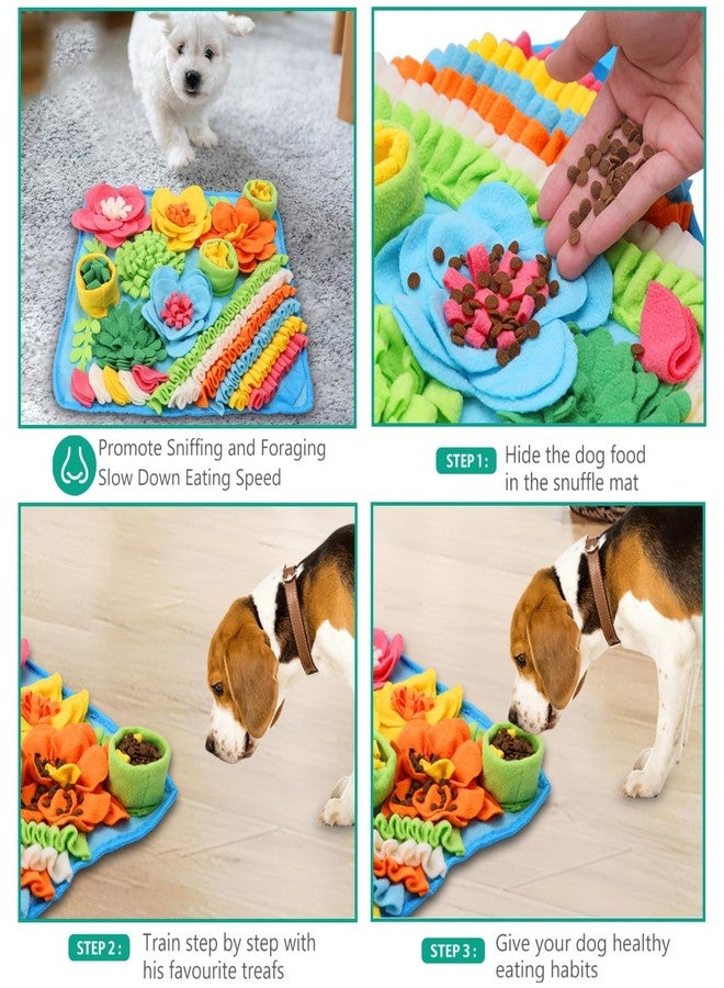 ORIA Snuffle Mat for Dogs, 15.4 x 15.4'' Slow Feeder Mat for Mental Stimulation, Foraging Training & Anxiety Relief, Interactive Puzzle Toy, Pet Foraging Mat for Small Dogs, Puppies, Cats, Rabbits - Image 4