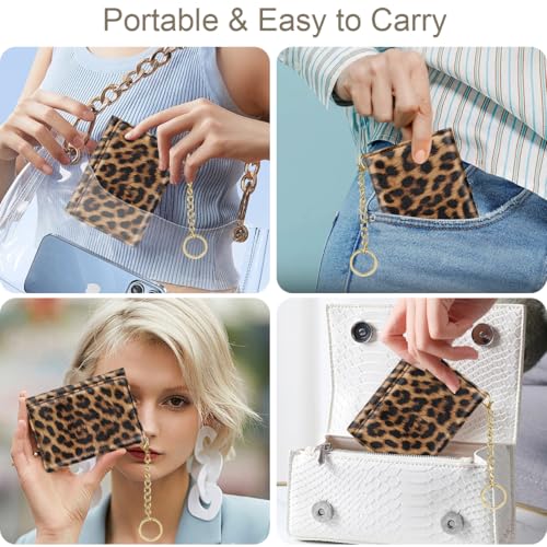 Simikol Trifold Womens Wallet Small Slim RFID Blocking Card Wallet Cute Credit Card Holder Leather Mini Purse with Cash Pocket 7 Card Slots ID Window, Leopard - Image 5