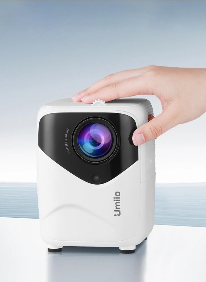 Umiio Q1 Portable Video Laser Projector 2.4/5G WiFi Bluetooth Quadrangle Trapezoid 0.8-5M Projection Distance 1920 * 1080 Resolution Android Projector For Movie Music TV Game Casting with Tripod