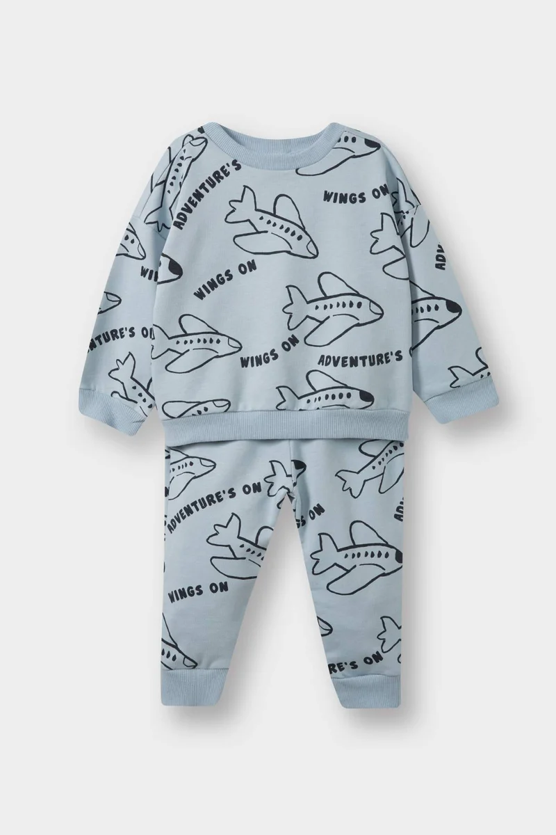 Defacto Baby Boy Basic Sweatshirt Sweatpants 2 Piece Set