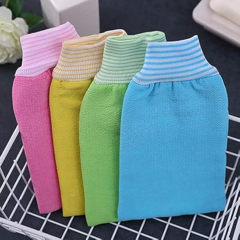 Set of 2 Natural Korean Exfoliating Gloves, Bath Body Scrubber Gloves, Dead Skin Remover, Deep Cleaning, Use with Soap, Body Scrubs, or Shower Gel Random Colors - Image 5