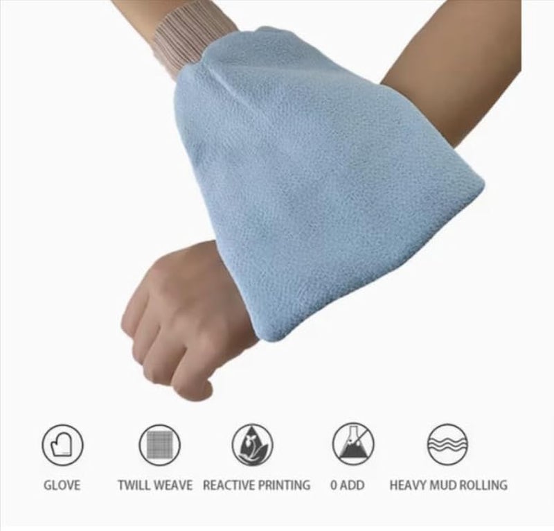 Set of 2 Natural Korean Exfoliating Gloves, Bath Body Scrubber Gloves, Dead Skin Remover, Deep Cleaning, Use with Soap, Body Scrubs, or Shower Gel Random Colors - Image 3
