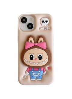 Arabest Cute Cartoon Phone 16 Case Kawaii Invisible Bracket Case TPU Silica Gel Scratch Resistant Shockproof (16,Pink)  - Image 1