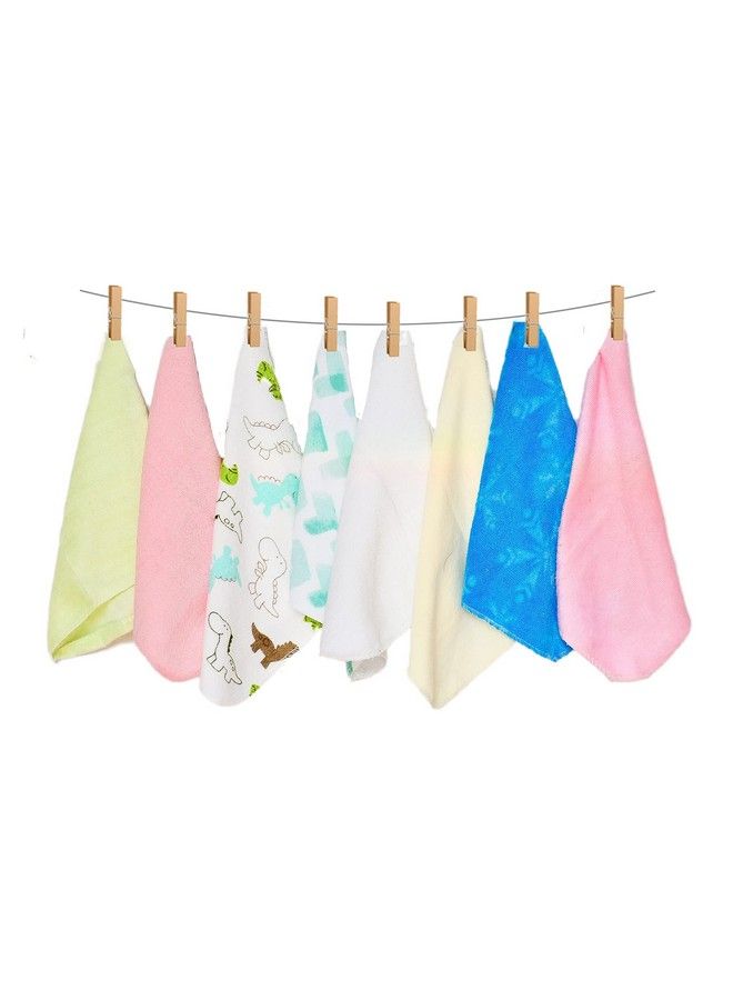 The Little Lookers 100% من القطن الجوارب مناشف وجه قابلة لإعادة الاستخدام فائقة النعومة لحديثي الولادة قد يختلف الطباعة (عبوة متعددة الألوان من 8 قطع) - Image 3