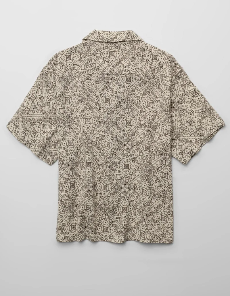 American Eagle AE Relaxed Fit Short-Sleeve Camp Collar Shirt