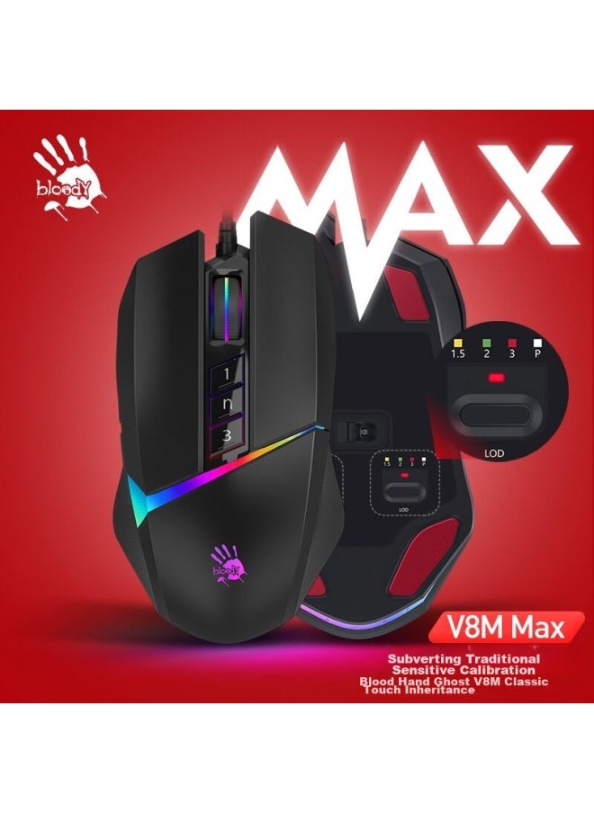 A4TECH A4tech V8mmax Blood Hand Phantom Gaming Mouse Wired, Macro Programming Mechanical Laptop Desktop Computer Pubg Cf League Of Legends Large Hand Mouse, Black  - Image 2