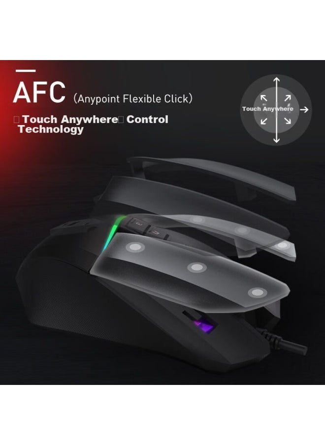 A4TECH A4tech V8mmax Blood Hand Phantom Gaming Mouse Wired, Macro Programming Mechanical Laptop Desktop Computer Pubg Cf League Of Legends Large Hand Mouse, Black  - Image 5