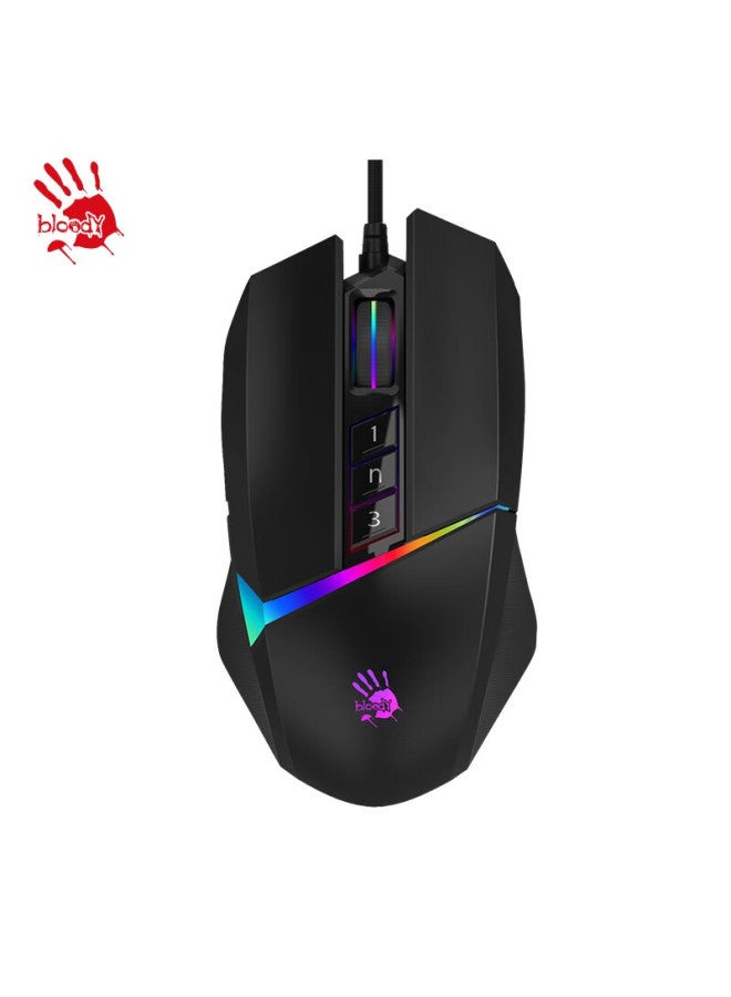 A4tech V8mmax Blood Hand Phantom Gaming Mouse Wired, Macro Programming Mechanical Laptop Desktop Computer Pubg Cf League Of Legends Large Hand Mouse, Black