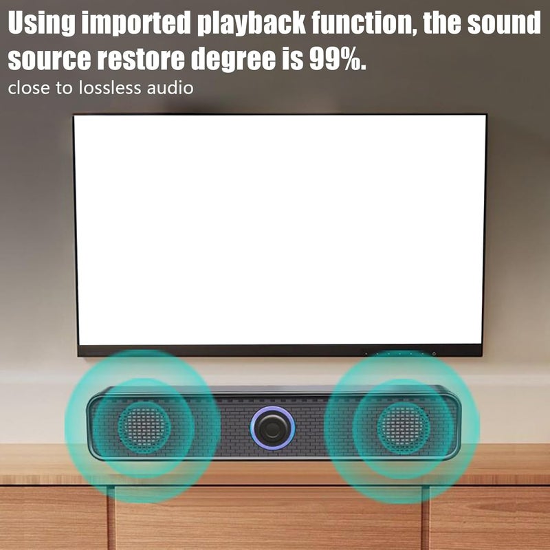 Desktop Soundbar System | Portable Multimedia, Immersive HiFi Playback, Enhanced Low Frequency | Plug Play Universal Compatibility, Space Saving Design | Studio Stage Television Lap - Image 4