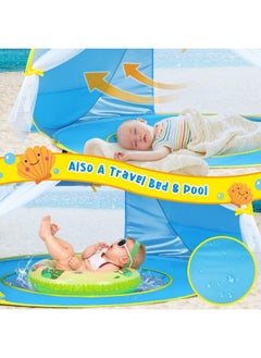 Monobeach Baby Beach Tent Beach Canopy Sun Shelter Upf50+ Uv Protection Baby Pool With Canopy Easy Set Up Pop Up Baby Beach Shade Pool For Toddlers Outdoor Camping Pool Fun (Front Mesh Blue)  - Image 4