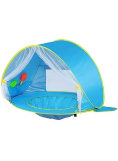 Monobeach Baby Beach Tent Beach Canopy Sun Shelter Upf50+ Uv Protection Baby Pool With Canopy Easy Set Up Pop Up Baby Beach Shade Pool For Toddlers Outdoor Camping Pool Fun (Front Mesh Blue)  - Image 2