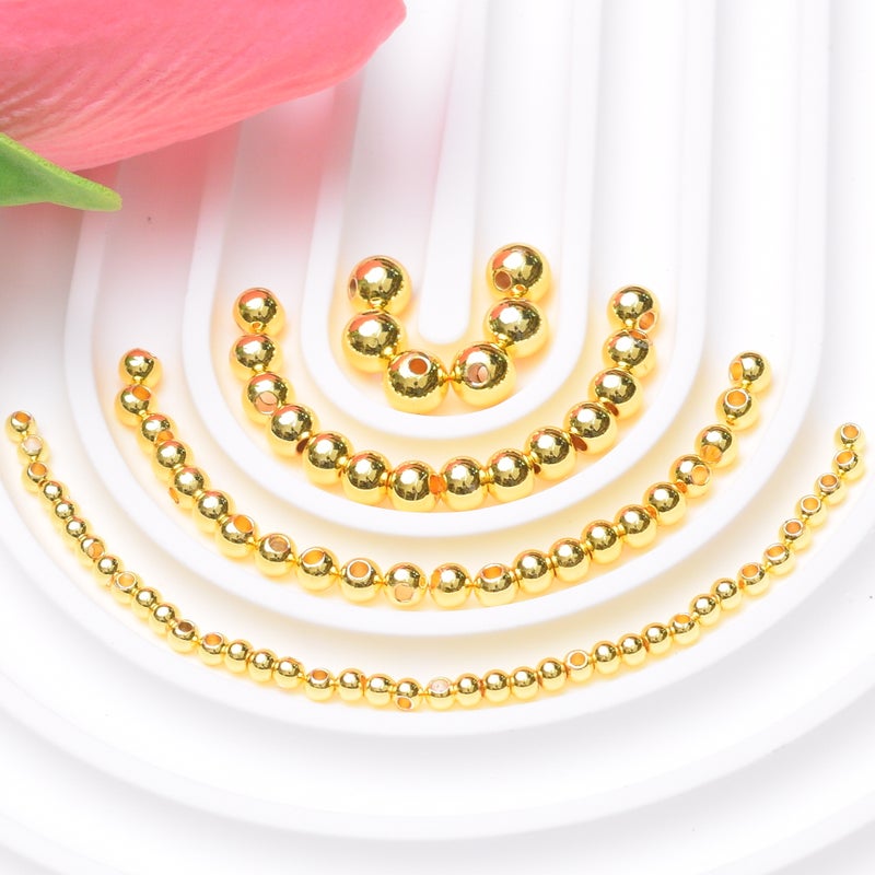 100Pcs Metal Beads Stainless Steel Sturdy Durable Glossy Surface Wide Application Jewelry Beads for Earrings Necklace - Image 3