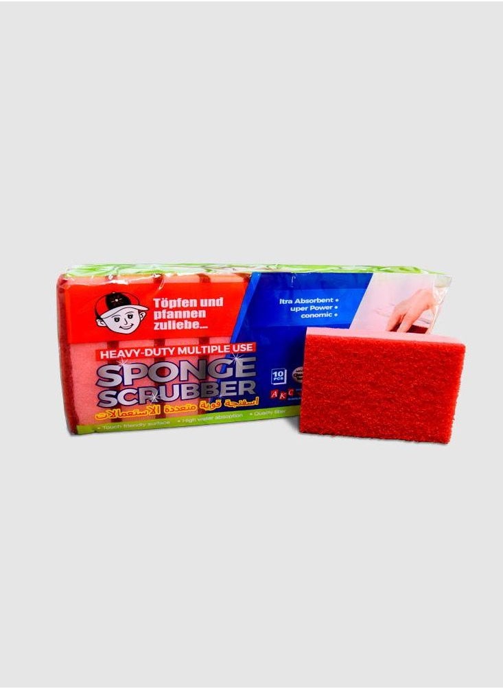 AKC Sponge With Scourer | RED | 10 pieces 