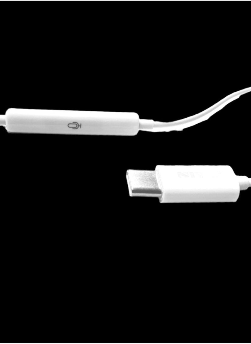 Nitu - NITU Earpods with USB C Wired Earbuds with Microphone & Volume Control, In-ear Headphones WHITE - Image 1