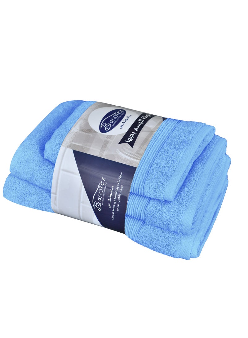 Banotex Banotex bath towels set (Luxe) 3 towels, sizes 50X100 cm 300 g + 70X140 cm 600 g + 90X150 cm 810 g 100% Egyptian cotton product, high-quality and absorbent combed cotton, suitable for all uses  - Image 4