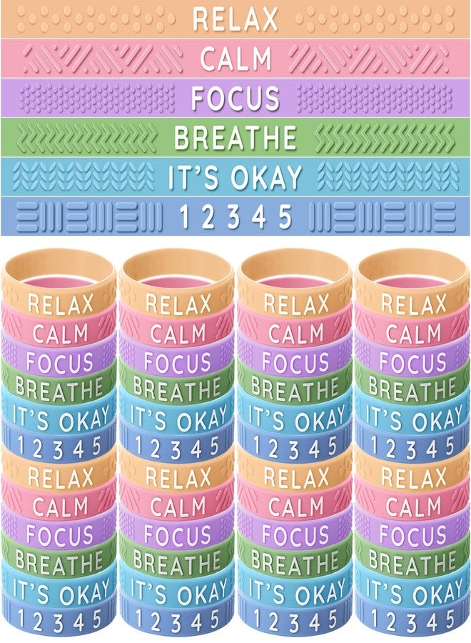 Colingmill 30 Pcs Anxiety Sensory Silicone Bracelets Rubber Bracelet with Textured Wearable Push Sensory Stress Relief Finger Wristband Calming Anxiety Relief Gifts for ADHD Autism(Light Color) - Image 1