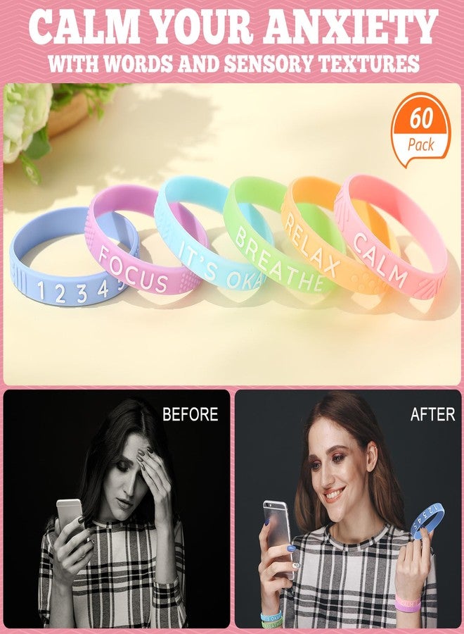 Colingmill 30 Pcs Anxiety Sensory Silicone Bracelets Rubber Bracelet with Textured Wearable Push Sensory Stress Relief Finger Wristband Calming Anxiety Relief Gifts for ADHD Autism(Light Color) - Image 4