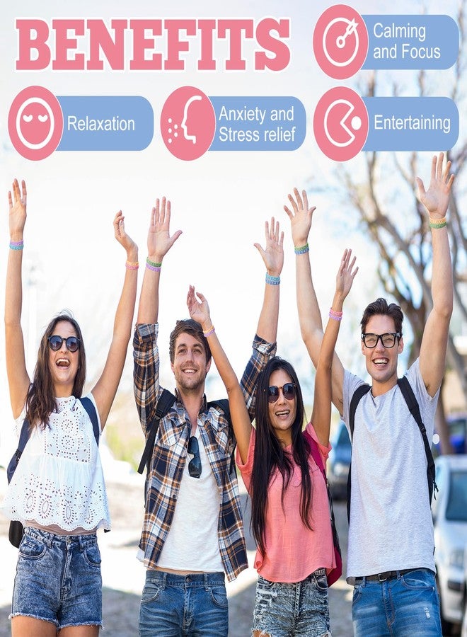 Colingmill 30 Pcs Anxiety Sensory Silicone Bracelets Rubber Bracelet with Textured Wearable Push Sensory Stress Relief Finger Wristband Calming Anxiety Relief Gifts for ADHD Autism(Light Color) - Image 5