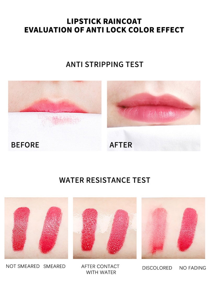 Vibely 1 Pc Velour Color Fixing Raincoat Lip Gloss, Waterproof Long Lasting Moisturizing Double Headed Lipstick Dual Purpose Lip Plumper for Women - Image 5