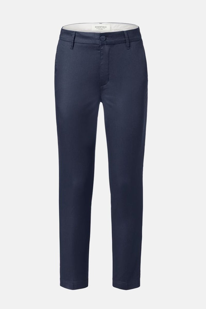 Tchibo Women Straight Leg Plain Chino Pants, Navy - Image 3
