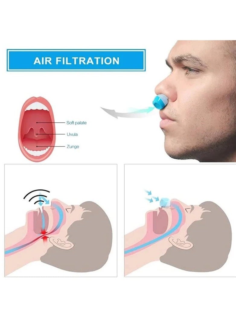 SYOSI جهاز مكافحة الشخير، جهاز تنقية الهواء المصغر، مساعد التنفس أثناء النوم، مشبك الأنف لإيقاف الشخير لتسهيل التنفس، نوم مريح طبيعي، إيقاف الشخير، نوم هادئ ليلاً للنساء والرجال - Image 2