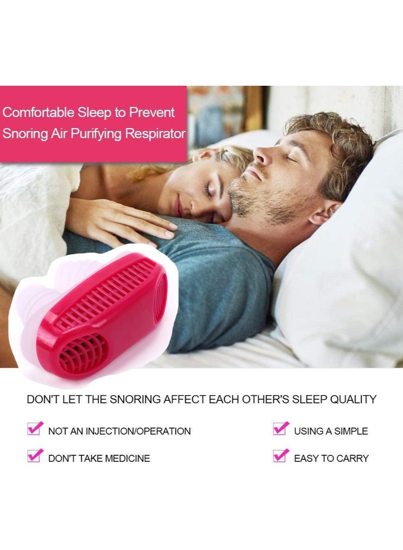 SYOSI جهاز مكافحة الشخير، جهاز تنقية الهواء المصغر، مساعد التنفس أثناء النوم، مشبك الأنف لإيقاف الشخير لتسهيل التنفس، نوم مريح طبيعي، إيقاف الشخير، نوم هادئ ليلاً للنساء والرجال - Image 4