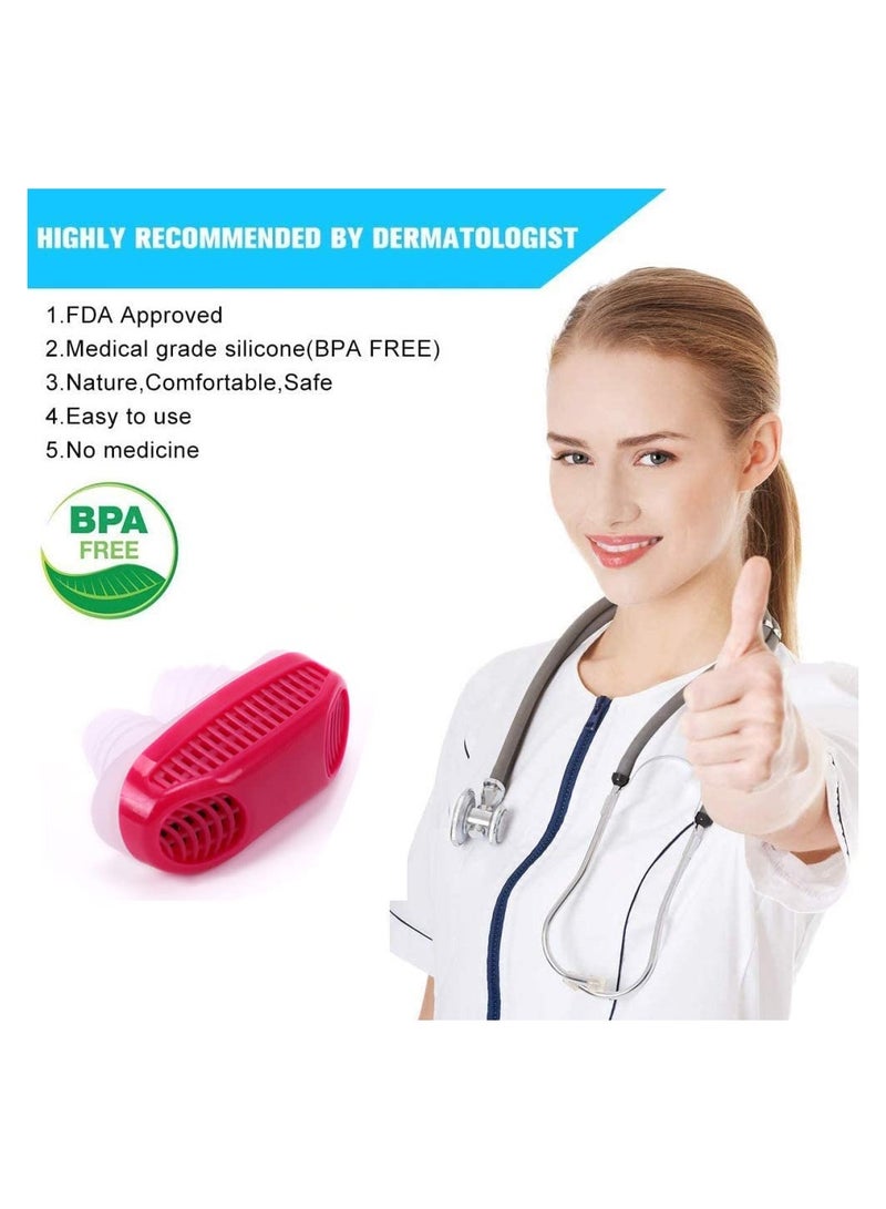 SYOSI جهاز مكافحة الشخير، جهاز تنقية الهواء المصغر، مساعد التنفس أثناء النوم، مشبك الأنف لإيقاف الشخير لتسهيل التنفس، نوم مريح طبيعي، إيقاف الشخير، نوم هادئ ليلاً للنساء والرجال - Image 5