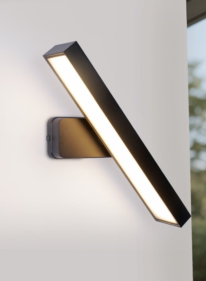YATAI LIGHTING Modern LED Wall Light, 24W Waterproof Outdoor Sconce, 40cm Black Rotatable Lamp with Warm Light 3000K for Bedroom, Dining Room, Halls, Bedside & Exterior Walls - Image 1