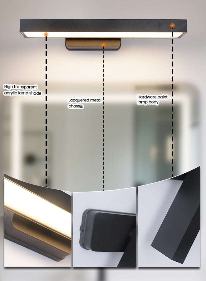 YATAI LIGHTING Modern LED Wall Light, 24W Waterproof Outdoor Sconce, 40cm Black Rotatable Lamp with Warm Light 3000K for Bedroom, Dining Room, Halls, Bedside & Exterior Walls - Image 4