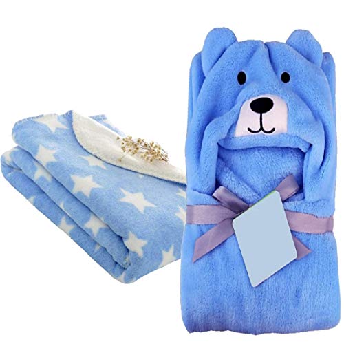 BRANDONN New Born Baby Blankets Combo Pack of Wrapper Baby Blanket and Baby Bath Towel Pack of 2 - Image 1