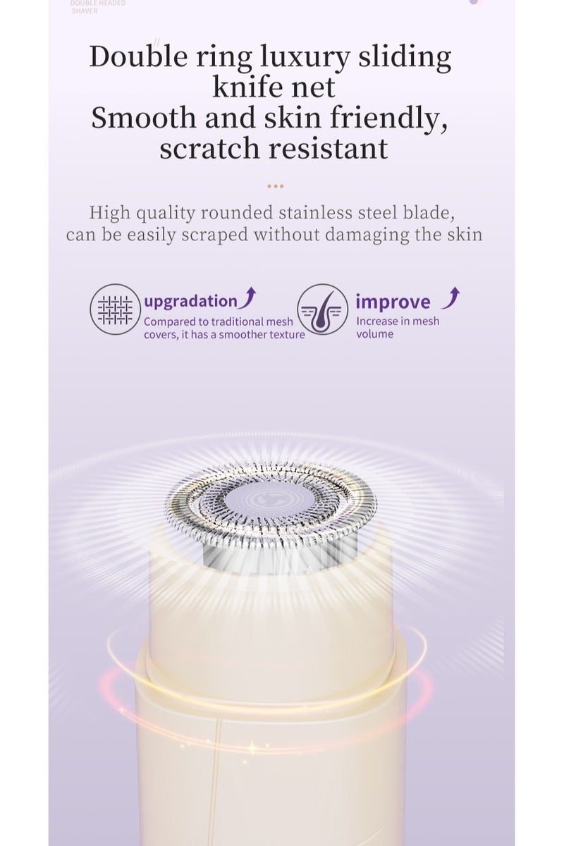 Electric Lady Shaver,Electric Razor,Bikini Trimmer,Lady Razor for Legs,Arm,Underarm,Bikini,Wet&Dry, IPX6 Waterproof, Rechargeable Trimmer with Type-C Charging,Men and Women(Purple) - Image 3