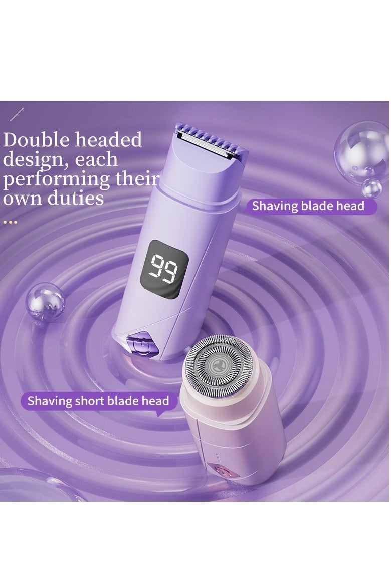 Electric Lady Shaver,Electric Razor,Bikini Trimmer,Lady Razor for Legs,Arm,Underarm,Bikini,Wet&Dry, IPX6 Waterproof, Rechargeable Trimmer with Type-C Charging,Men and Women(Purple) - Image 2