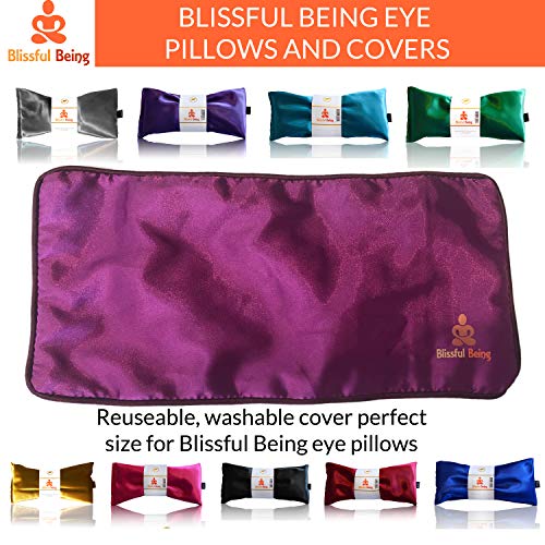 Blissful Being Lavender Eye Pillow - Hot or Cold Weighted Satin Eye Mask perfect for Sleeping, Yoga, Meditation - Gifts for Women, Birthday, Teachers - Natural Herbal Relaxation (Gold) - Image 4
