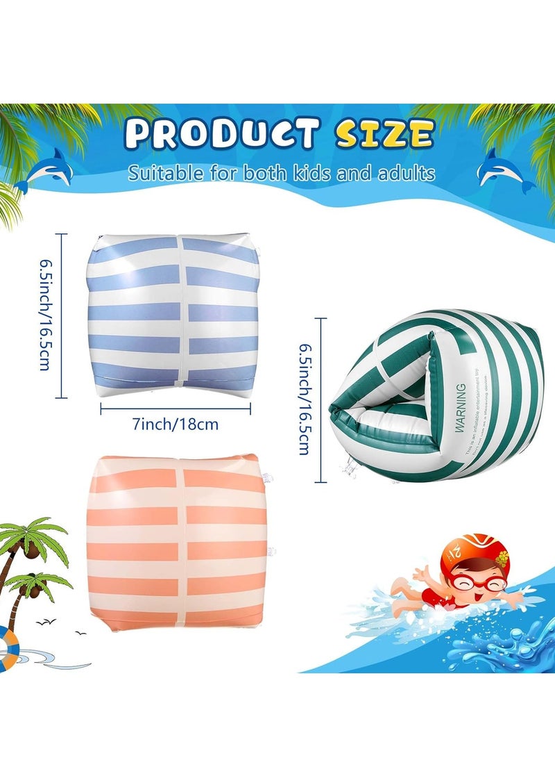 6 أجهزة كمبيوتر شخصية ذراع Floaties PVC نفخ ذراع الفرقة الشريطية حمام السباحة يعوم الأكمام ذراع السباحة حلقات العائمة للبنات البالغين الأولاد الرياضات المائية تعلم السباحة التدريب الصيف الشاطئ حفل البكالوريت - Image 4