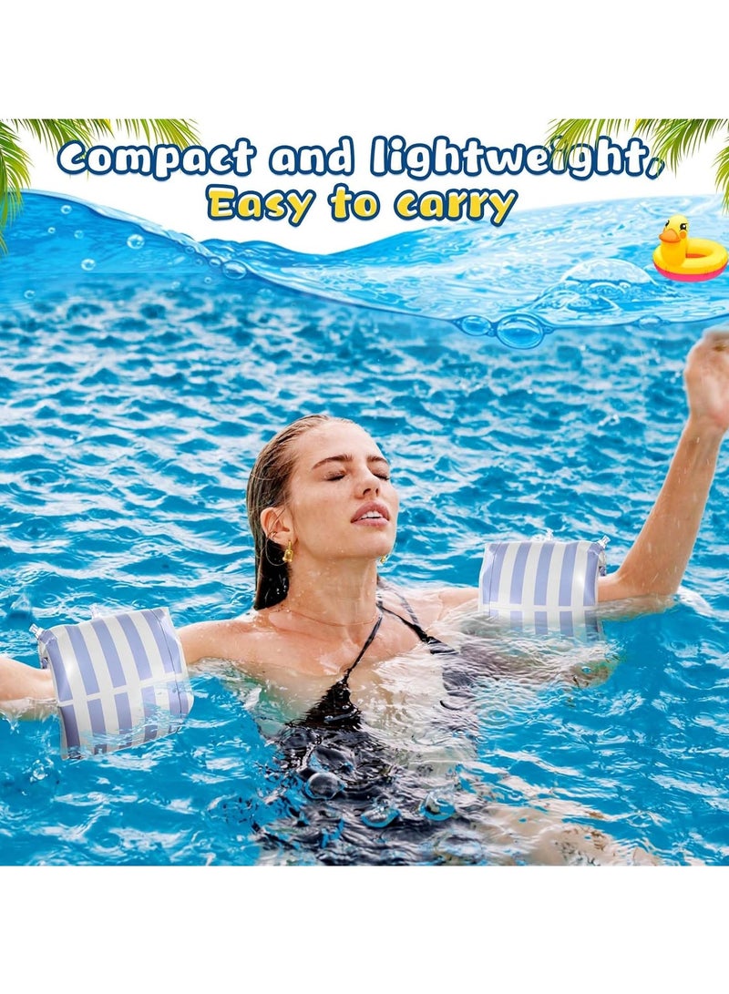 6 أجهزة كمبيوتر شخصية ذراع Floaties PVC نفخ ذراع الفرقة الشريطية حمام السباحة يعوم الأكمام ذراع السباحة حلقات العائمة للبنات البالغين الأولاد الرياضات المائية تعلم السباحة التدريب الصيف الشاطئ حفل البكالوريت - Image 5