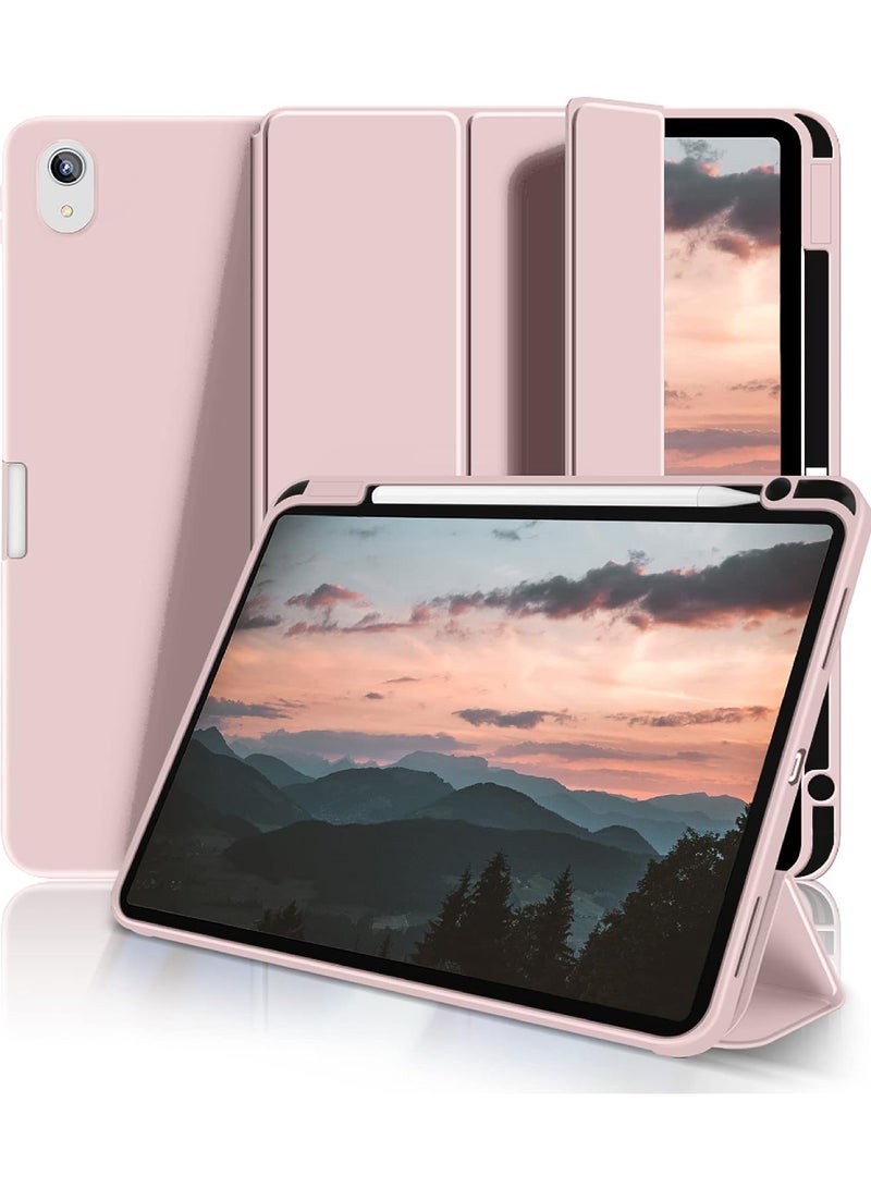 Captaintech Case for iPad 10th Generation 10.9 Inch 2022 Built-in Pencil Holder Flexible Back Cover, Trifold Stand, Auto Sleep Wake Rebound Series Pink - Image 1