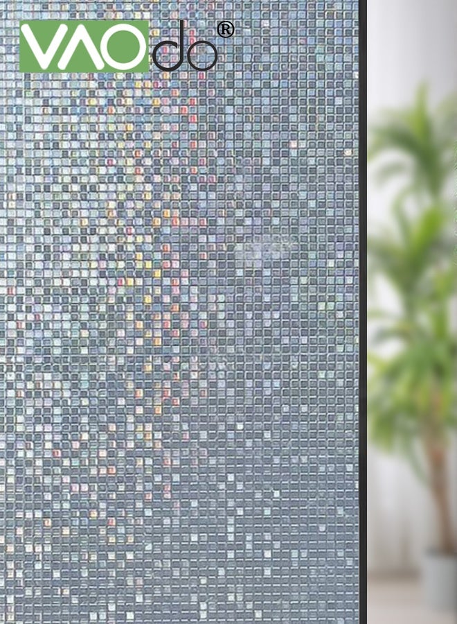 VAOdo 3D Window Film, No Glue Privacy for Glass Sticker, Window Privacy,  Decorative Stained Glass Window Film, Static Window Clings Removable Privacy Film for Glass Door Heat Blocking UV Anti 80*300CM - Image 1