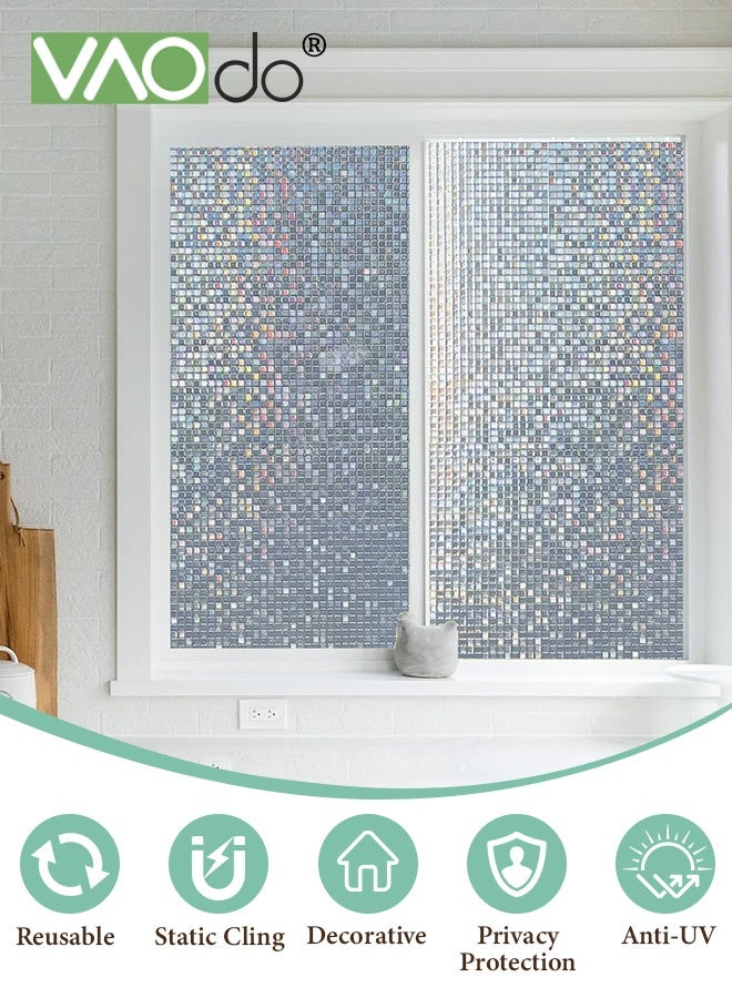 VAOdo 3D Window Film, No Glue Privacy for Glass Sticker, Window Privacy,  Decorative Stained Glass Window Film, Static Window Clings Removable Privacy Film for Glass Door Heat Blocking UV Anti 80*300CM - Image 2