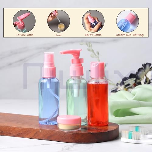 Niwlix Polypropylene Pack of 11 Travel Bottles For Toiletries Travel Essentials for women Toiletry Bottles For Travelling For Shampoo Cream Handwash Lotion Storage Bottle accessories women, 60 Ml - Image 5
