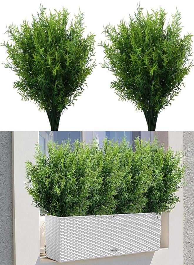 CYANLUX 16 Bundles Artificial Greenery Shrubs No Fade Fake Rosemary Grass Plants Outdoor UV Resistant Hanging Plants Home Kitchen Indoor Wedding Garden Patio Farmhouse Decor (16, A) - Image 1