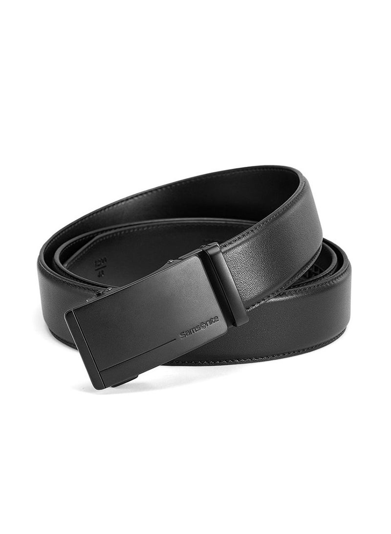 Samsonite Aamir II BIZ AUTO Plate 04 Leather Belt, Black|Stylish|Premium Quality|Hole Free Belt - Image 1